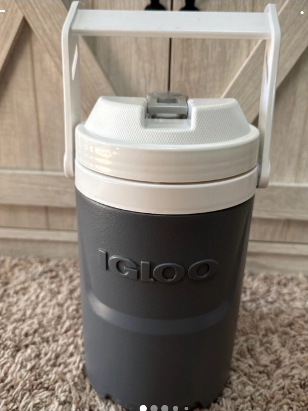 Igloo Dark Gray Cooler Jug with White Lid and Handle